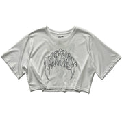 WOLF CROP TOP - WHITE / BLACK