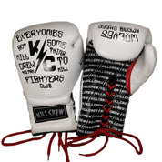 LACE UP BOXING GLOVES - WHITE