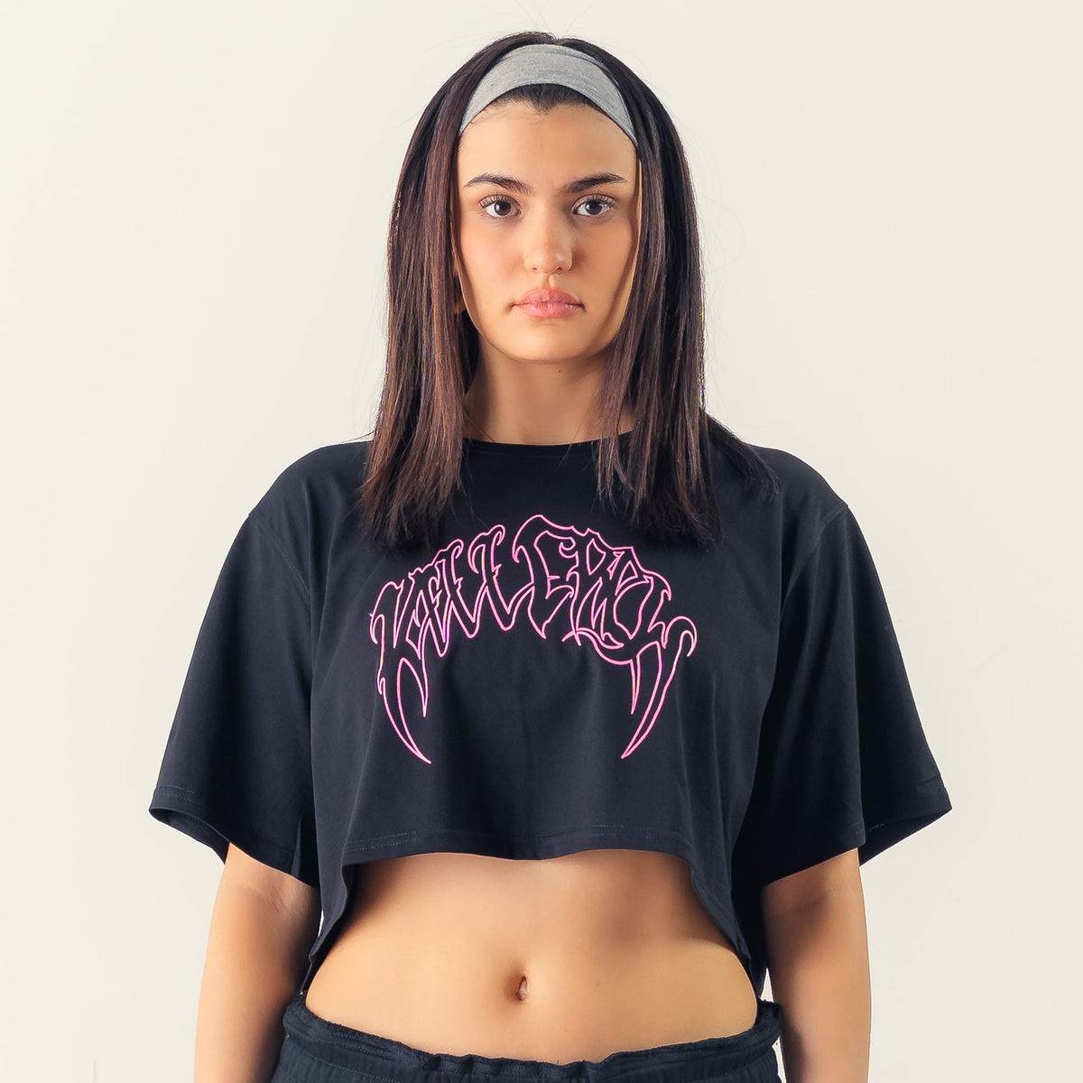 WOLF CROP TOP - BLACK / PINK – Kill Crew