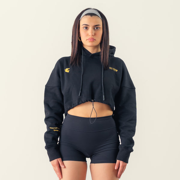 WOLF CROP HOODIE - BLACK – Kill Crew