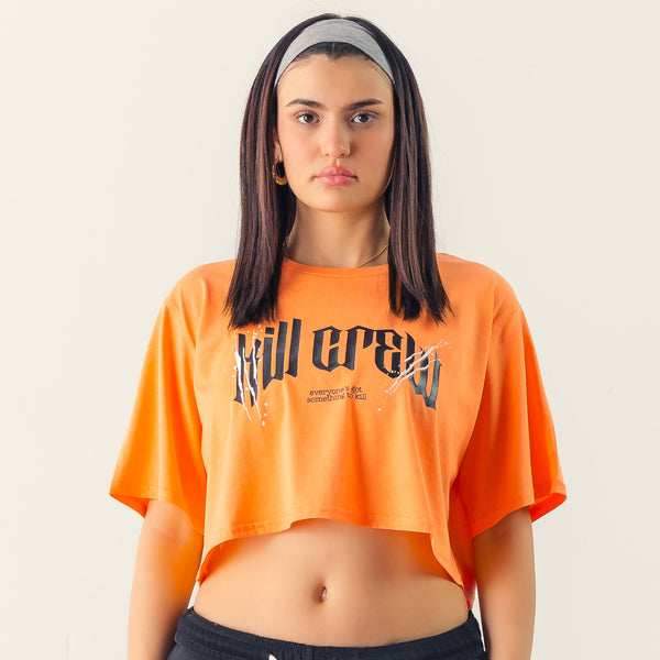 CLASSIC CROP TOP - ORANGE / BLACK – Kill Crew