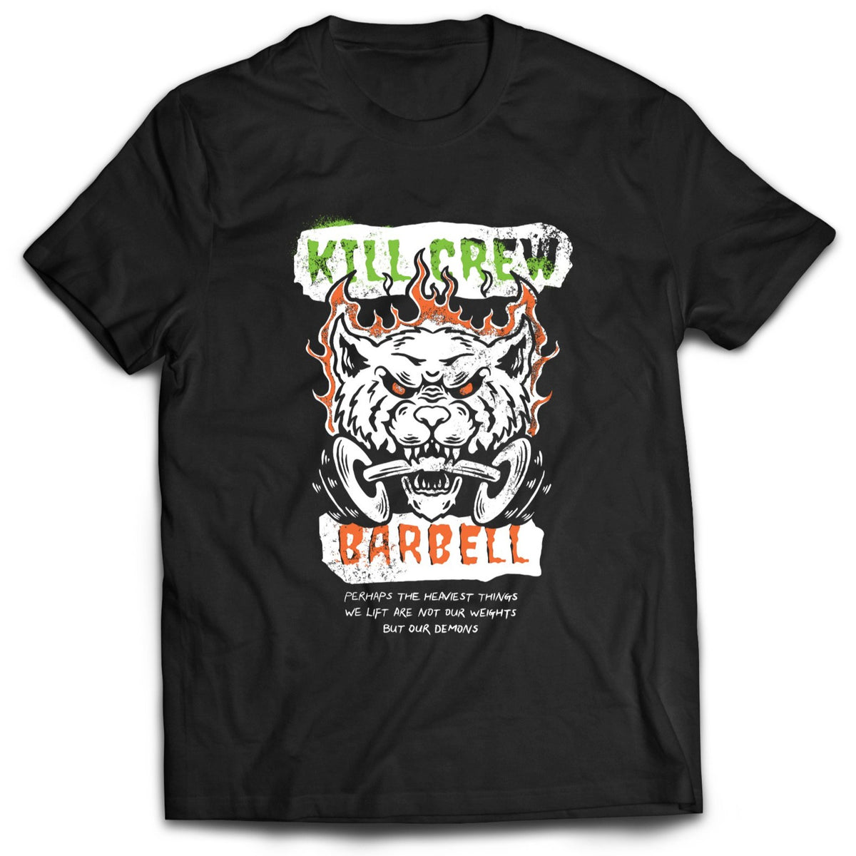 KILL CREW BARBELL T SHIRT - BLACK - Kill Crew