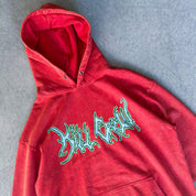 OVERSIZED LUX WOLF HOODIE - RED / GREEN