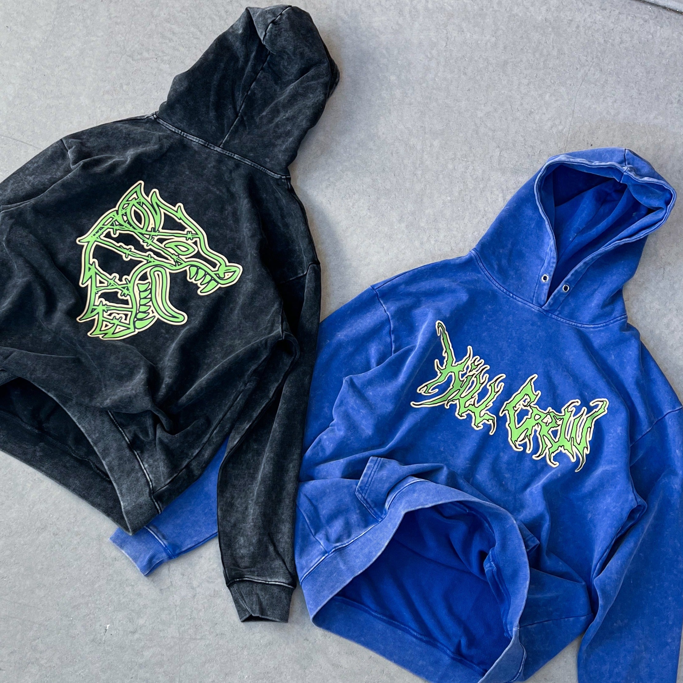 OVERSIZED LUX WOLF HOODIE - BLACK / GREEN – Kill Crew