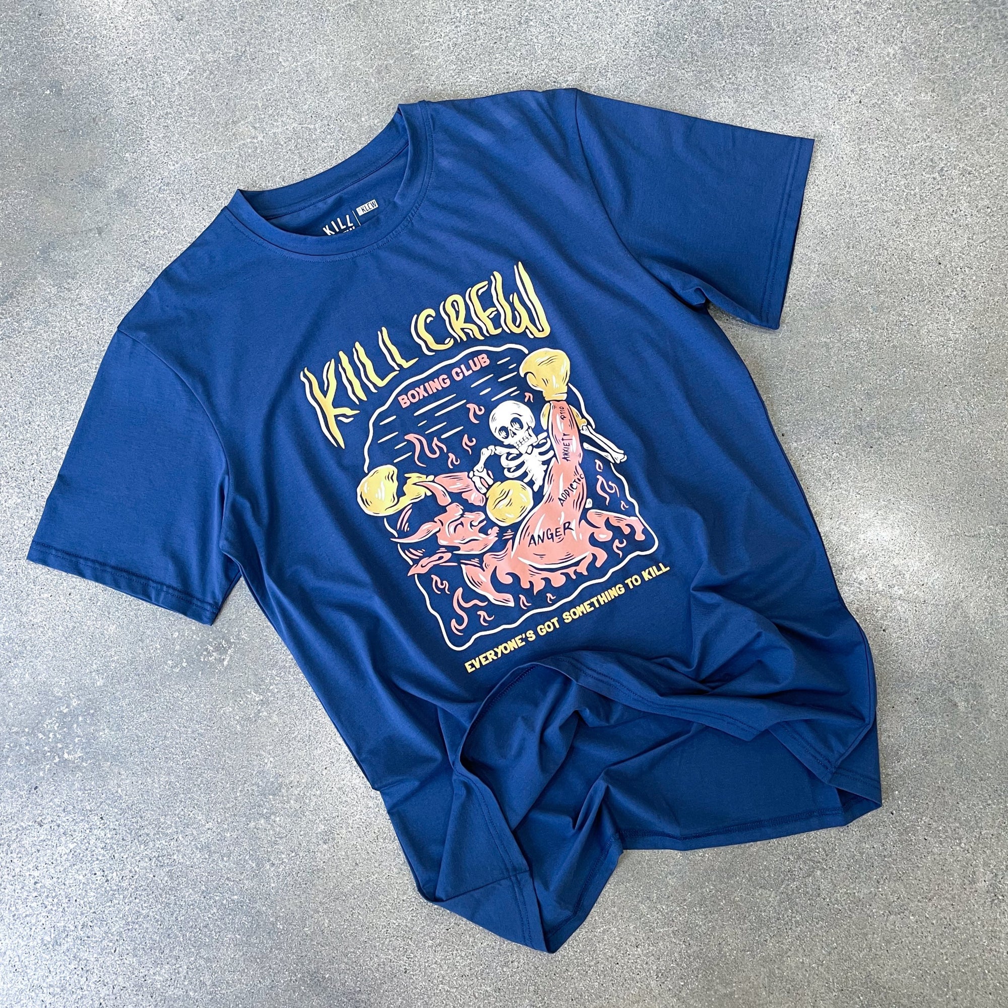 KILL CREW INNER DEMONS BOXING CLUB T-SHIRT - BLUE