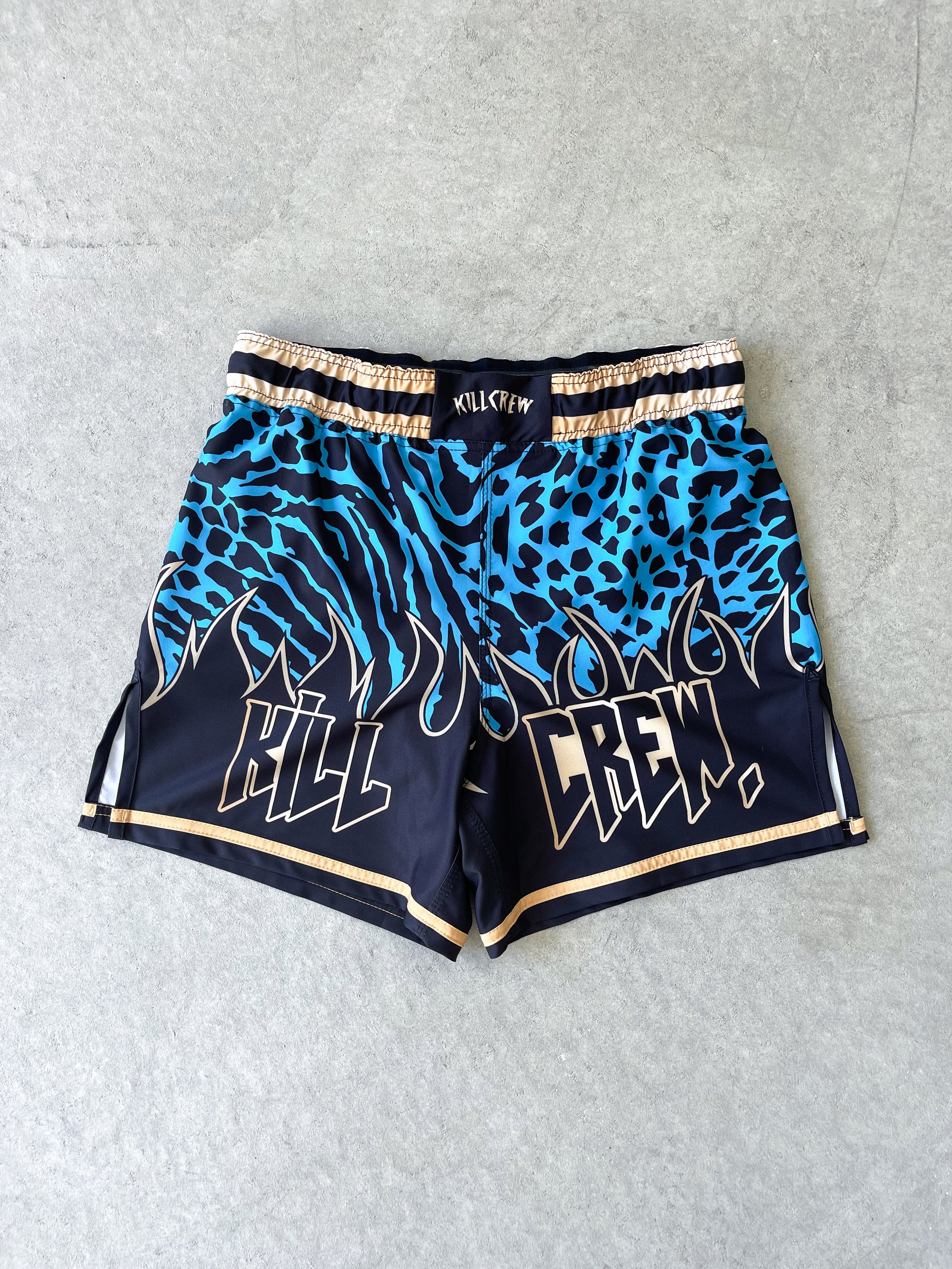 BSEM FIGHT SHORTS (THAI CUT) - BLUE / GOLD