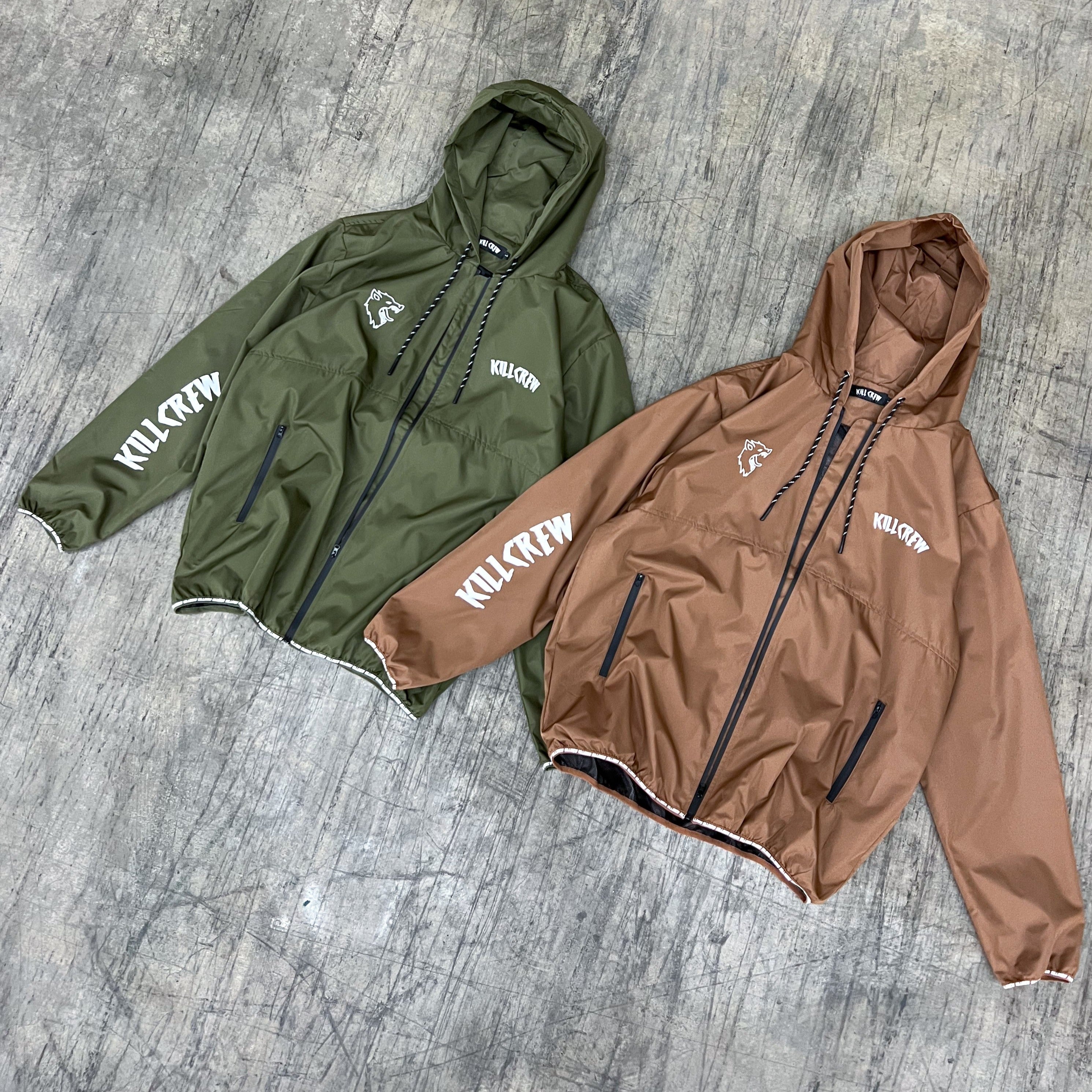 WOLF QUICK DRY WINDBREAKER - BROWN / WHITE – Kill Crew