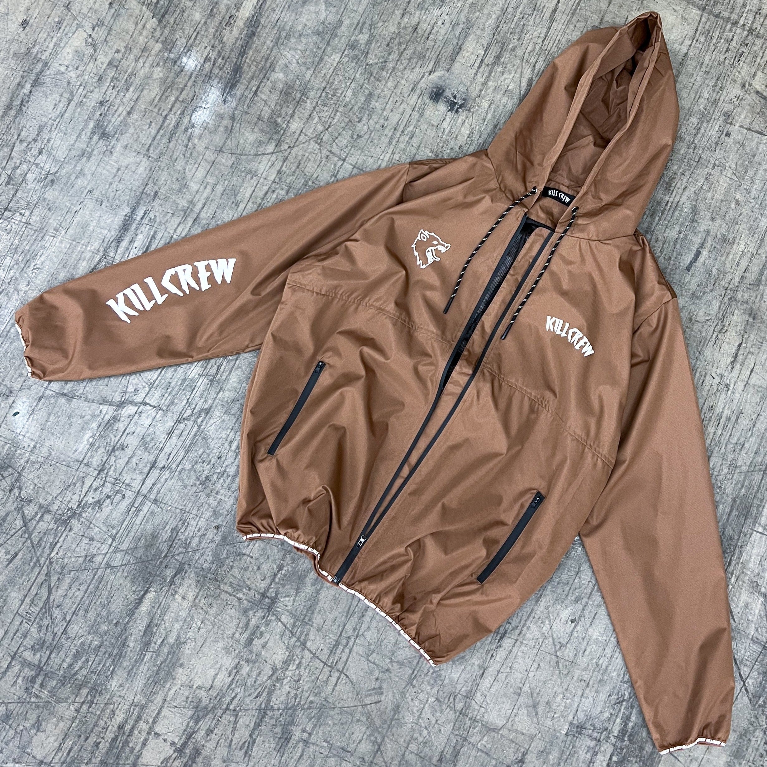 WOLF QUICK DRY WINDBREAKER - BROWN / WHITE – Kill Crew