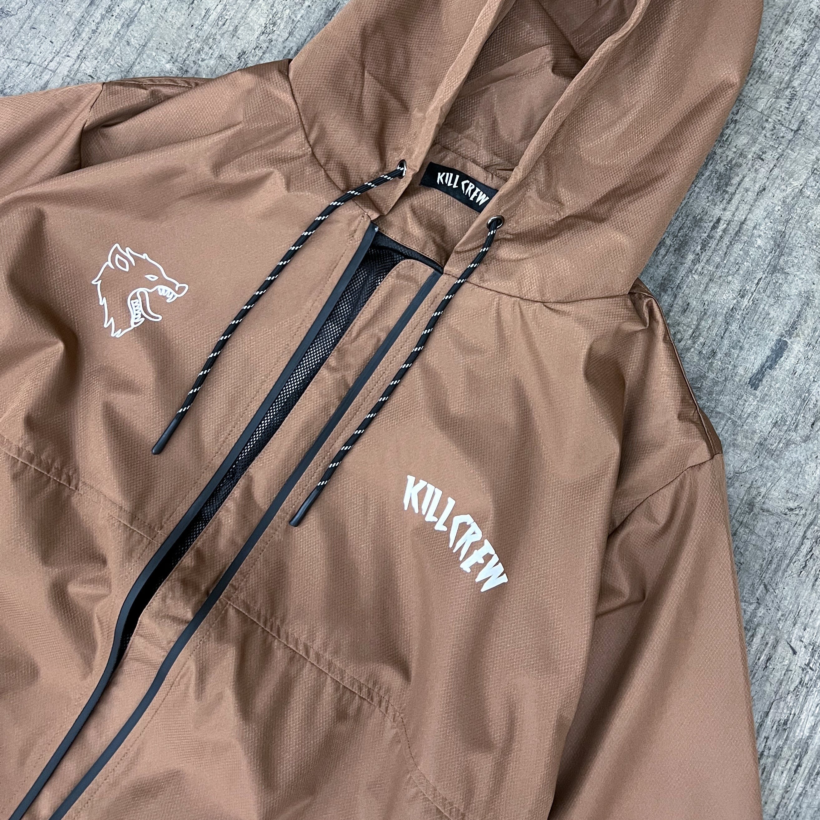 WOLF QUICK DRY WINDBREAKER - BROWN / WHITE – Kill Crew