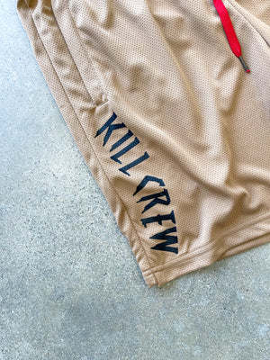 EMBROIDERED FLAG SHORTS - SAND
