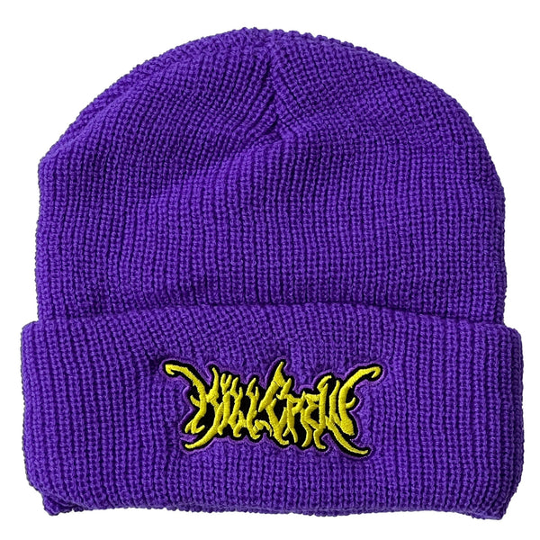 EMBROIDERED CUFFED BEANIE - PURPLE / YELLOW – Kill Crew