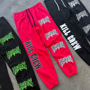 HEAVYWEIGHT LUX "METAL" SWEATPANTS - RED / BLACK