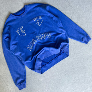HEAVYWEIGHT LUX "TWO WOLVES" CREW NECK - BLUE