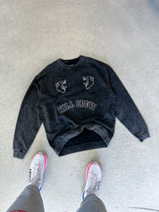 HEAVYWEIGHT LUX "TWO WOLVES" CREW NECK - BLACK