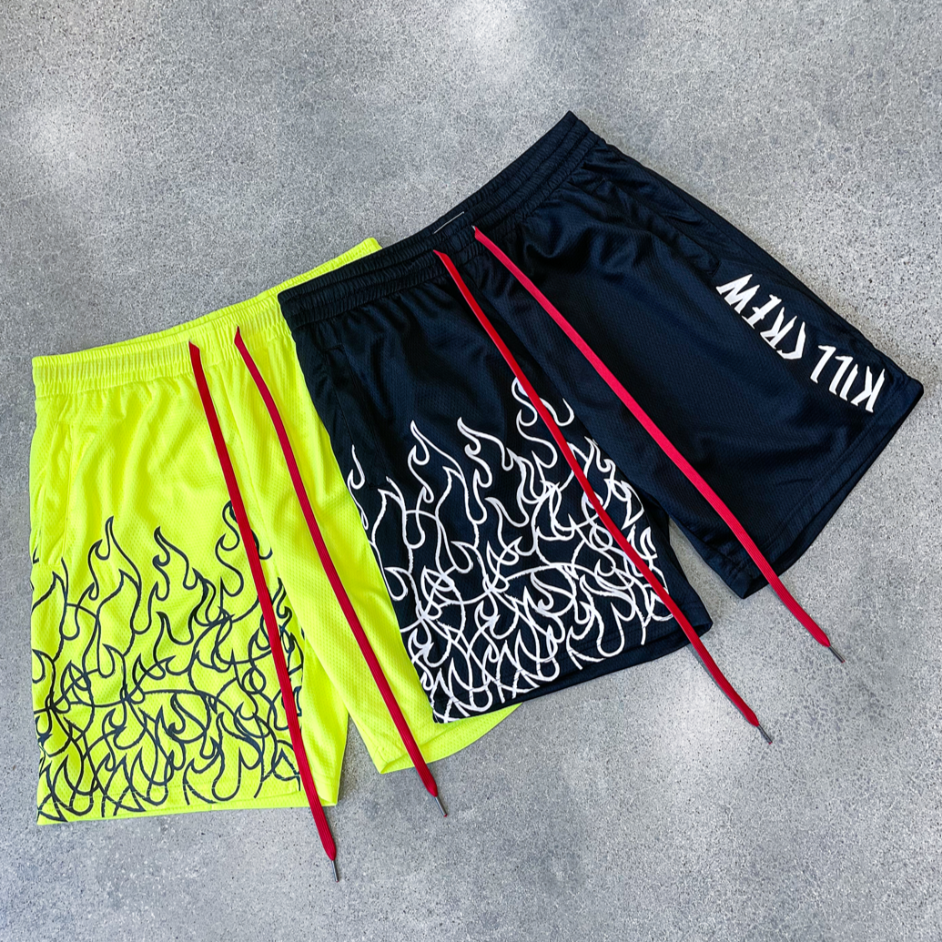 Neon yellow top basketball shorts