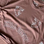 OVERSIZED "TWO WOLVES" T-SHIRT - BROWN