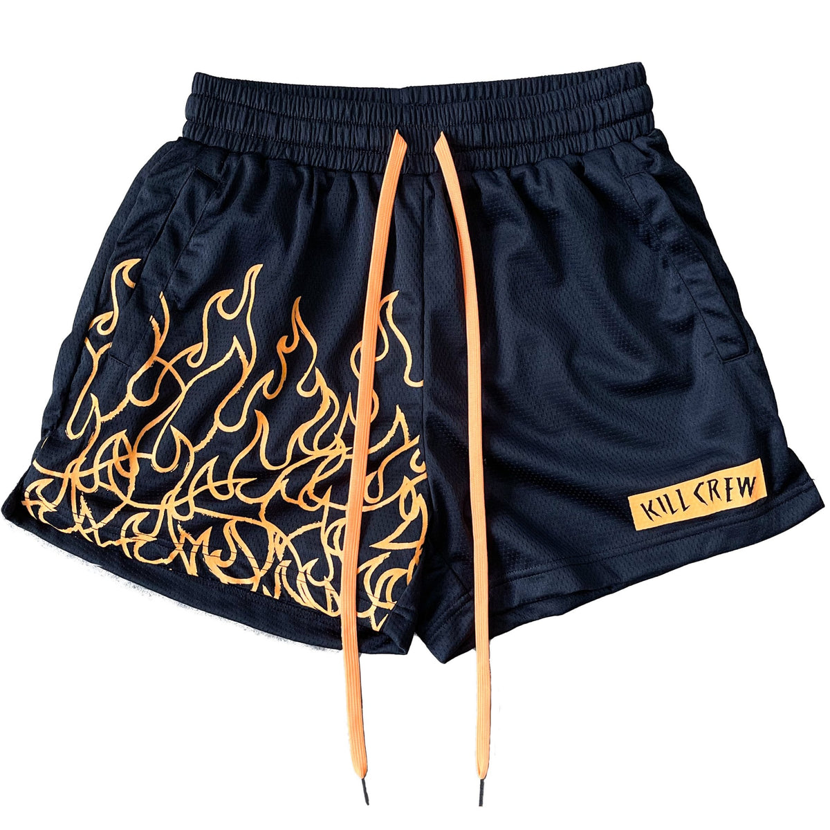 MUAY THAI SHORTS (MID THIGH CUT) - RED / WHITE - Kill Crew