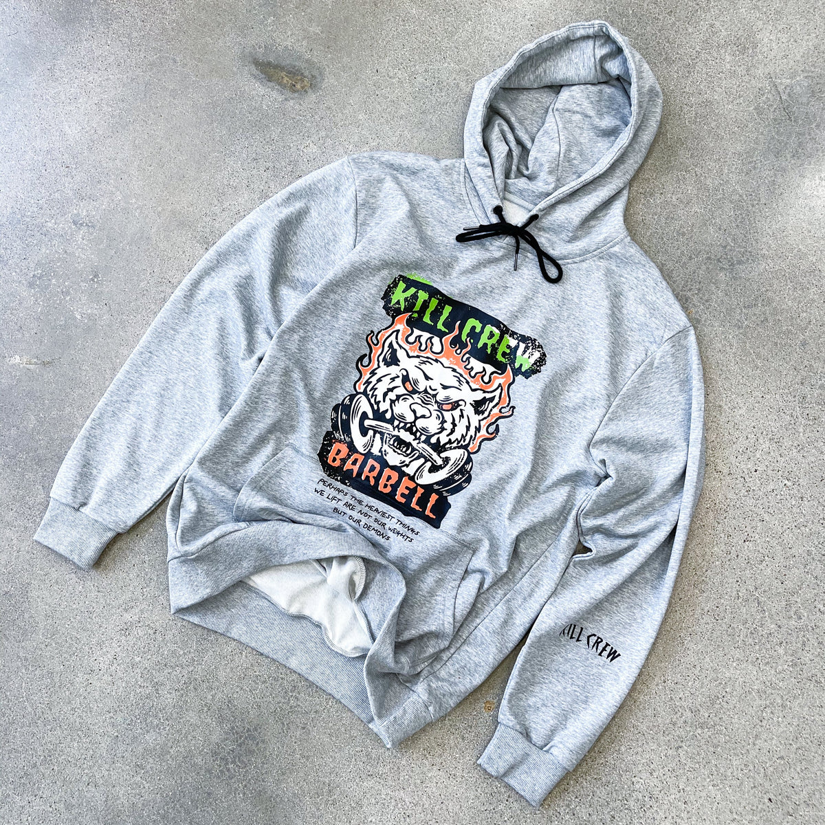 KILL CREW BARBELL HOODIE - GREY - Kill Crew