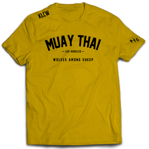 MUAY THAI WOLVES AMONG SHEEP T-SHIRT - MUSTARD