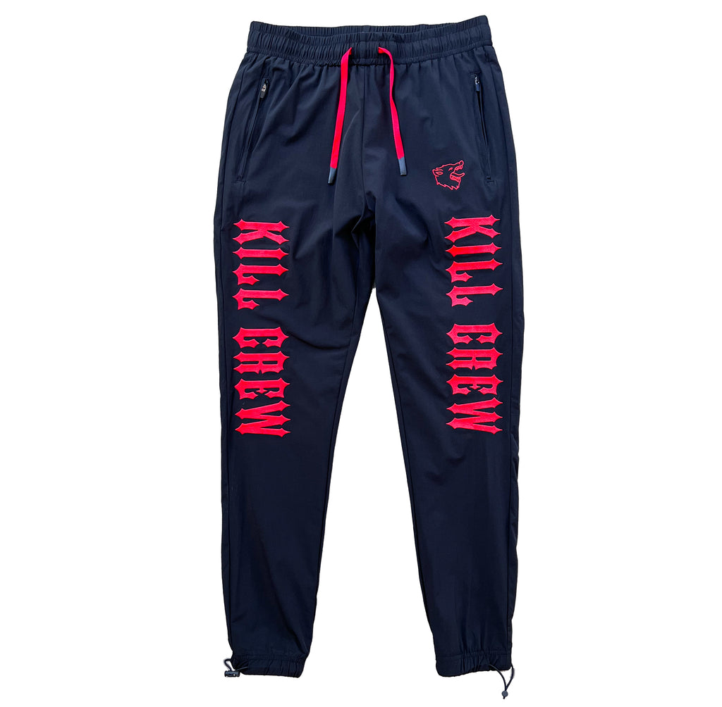 NYLON TECH PANTS v2 - BLACK / RED - Kill Crew