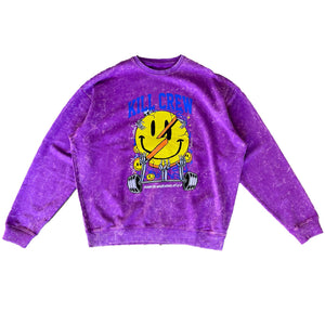 OVERSIZED LUX "WEIGHTS LIFT US UP" CREW NECK - PURPLE