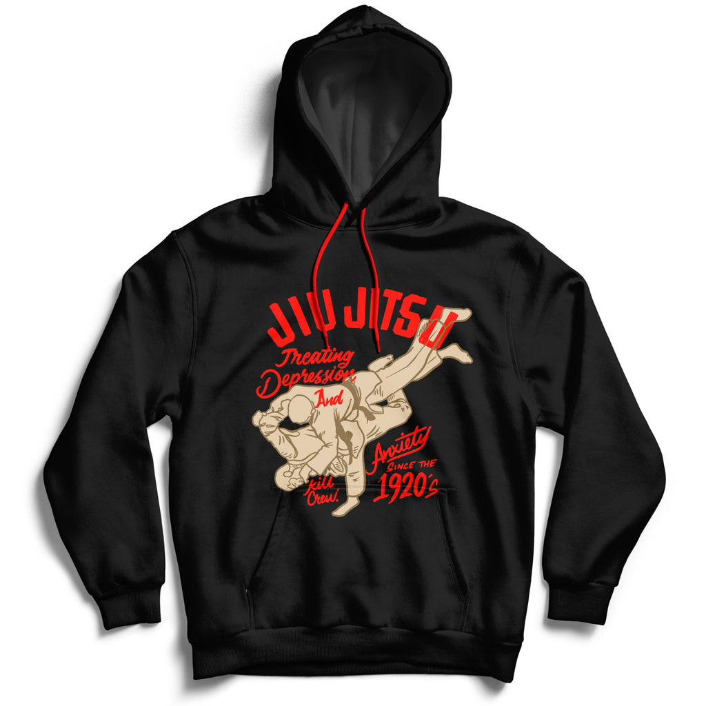 JIU JITSU DEPRESSION HOODIE - BLACK - Kill Crew