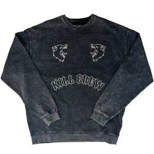 HEAVYWEIGHT LUX "TWO WOLVES" CREW NECK - BLACK