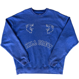 HEAVYWEIGHT LUX "TWO WOLVES" CREW NECK - BLUE