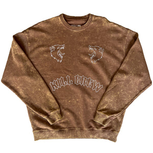 HEAVYWEIGHT LUX "TWO WOLVES" CREW NECK - BROWN