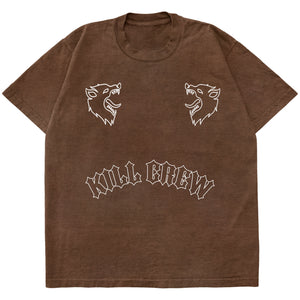 OVERSIZED "TWO WOLVES" T-SHIRT - BROWN
