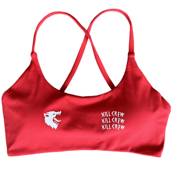 WOLF LOW SUPPORT SPORTS BRA - RED / WHITE