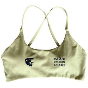 WOLF LOW SUPPORT SPORTS BRA -  OLIVE / BLACK