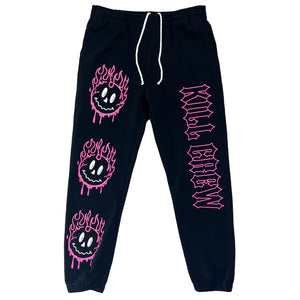 HEAVYWEIGHT LUX SMILEY SWEATPANTS FLAME - BLACK / PINK