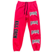HEAVYWEIGHT LUX "METAL" SWEATPANTS - RED / BLACK