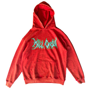 OVERSIZED LUX WOLF HOODIE - RED / GREEN