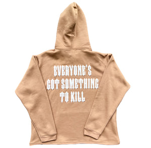 OVERSIZED LUX "TO KILL" HOODIE - SAND